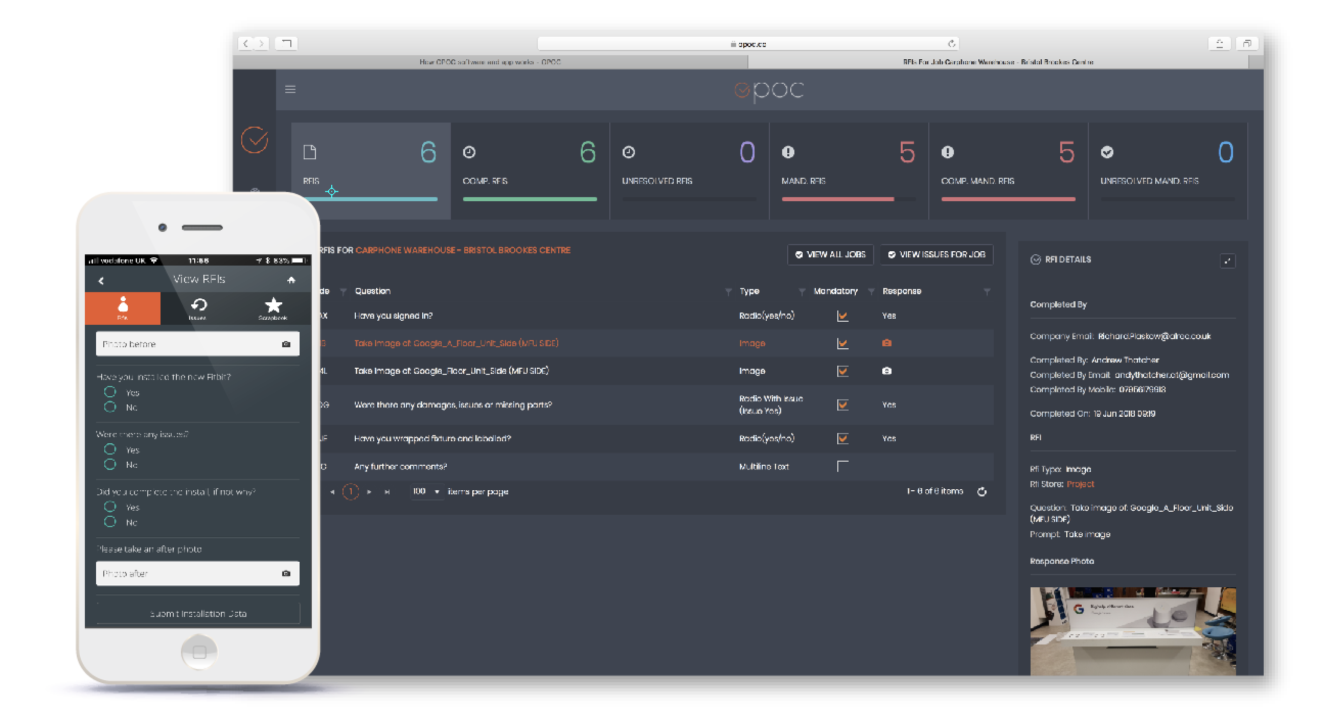 Mobile forms within the app
