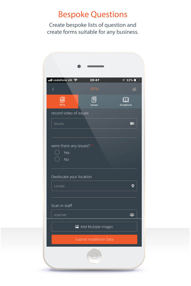 mobile forms bepoke form